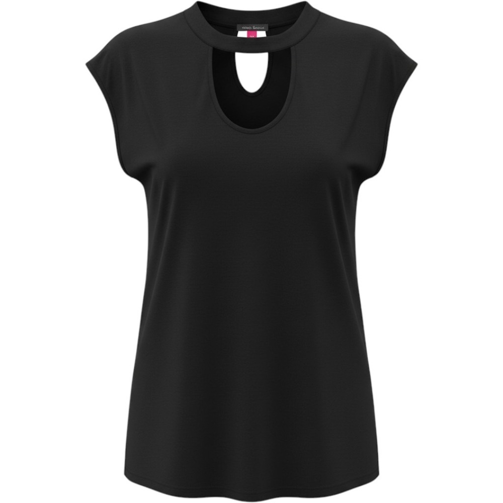Vince Camuto Black Choker Neck Keyhole Sleeveless Top Whimsigoth Women Plus 2X